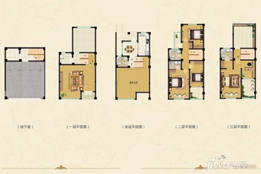 天鹅湾墅园别墅5室2厅2卫208.3㎡户型图