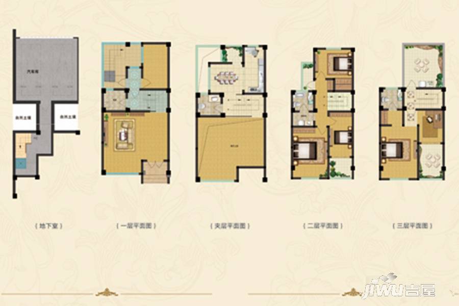 天鹅湾墅园别墅5室2厅2卫205.1㎡户型图