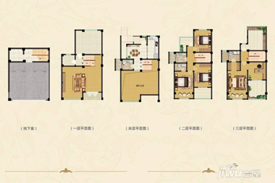 天鹅湾墅园别墅5室2厅2卫239.2㎡户型图