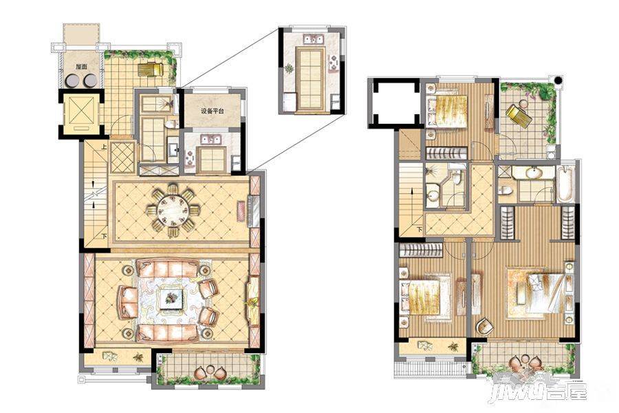 和昌森林湖3室2厅3卫157㎡户型图