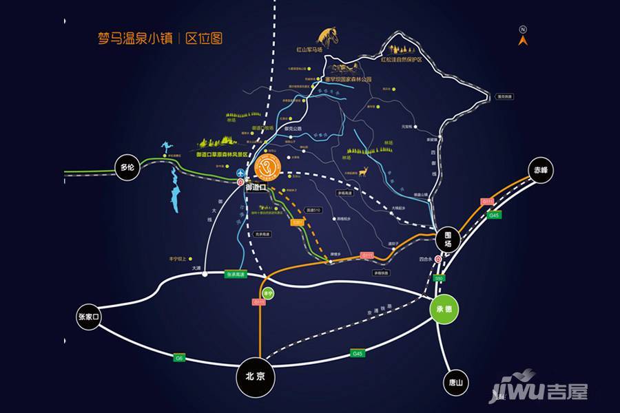 梦马温泉小镇位置交通图