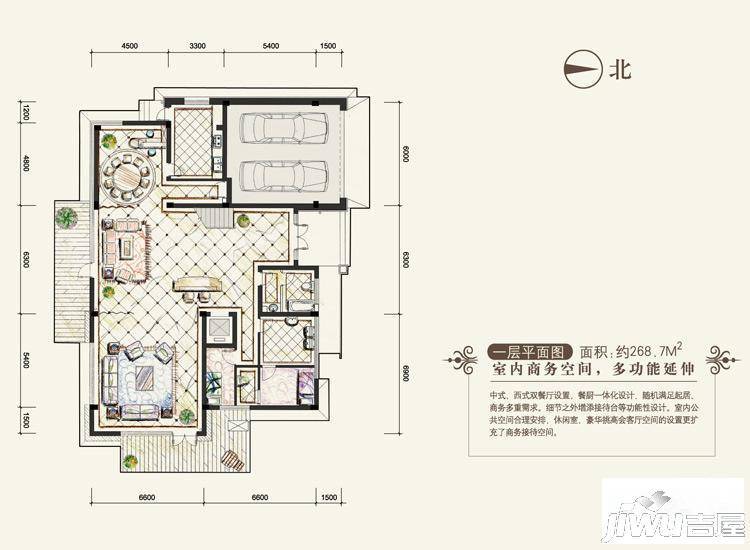 洄龙湖邸1室1厅1卫268.7㎡户型图