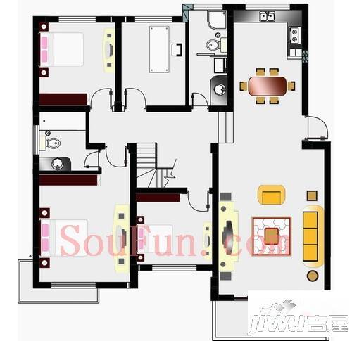 太阳城花园4室2厅2卫户型图