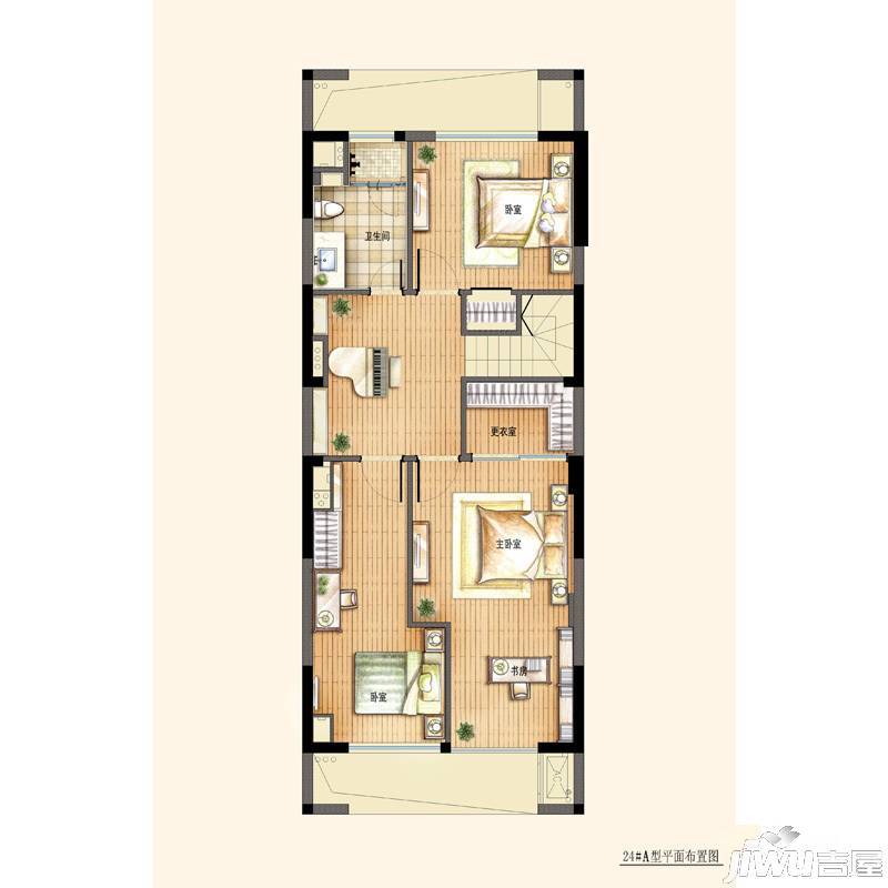 金地自在城3室2厅1卫88㎡户型图