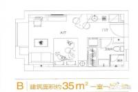 杭州香港城1室1厅1卫35㎡户型图