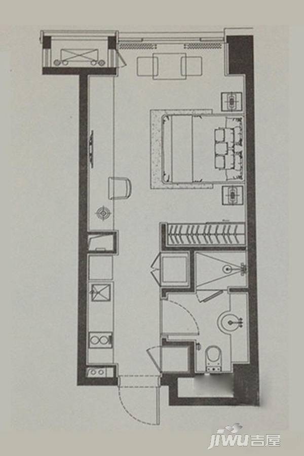 宝盛世纪中心1室1厅1卫48㎡户型图