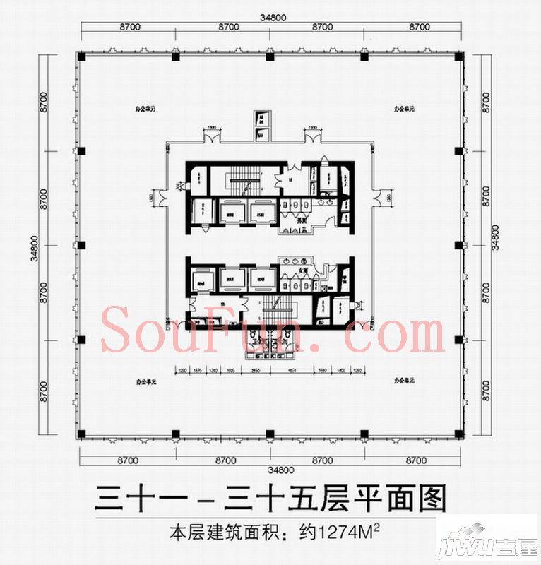 华成国际发展大厦1室0厅0卫1274㎡户型图