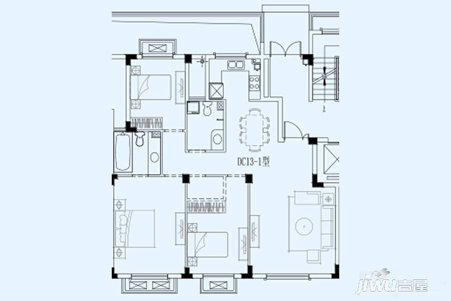 歌山品悦府3室2厅2卫114㎡户型图