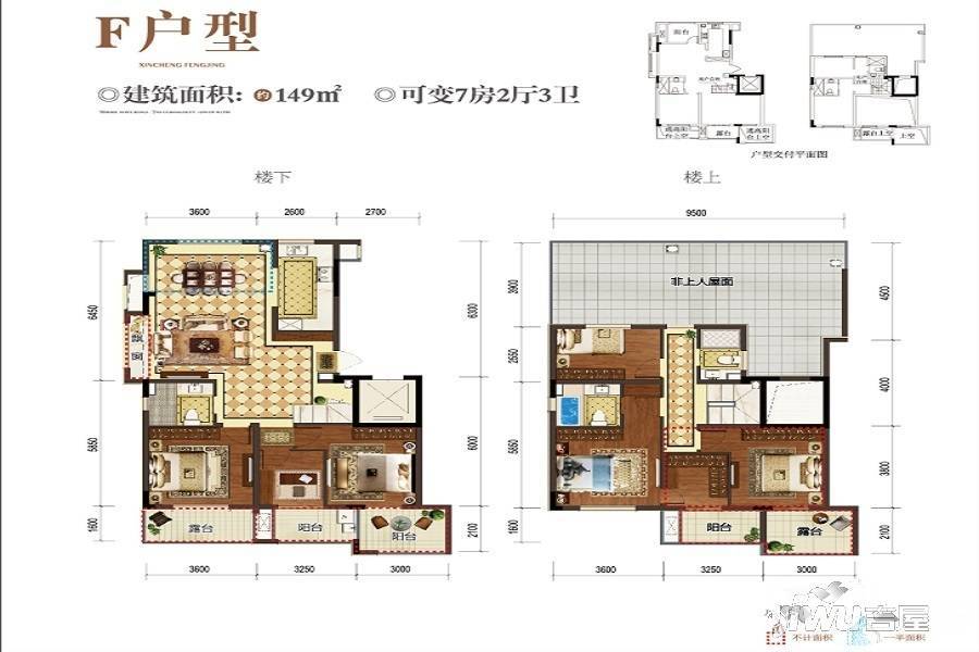 新城峯璟7室2厅3卫149㎡户型图