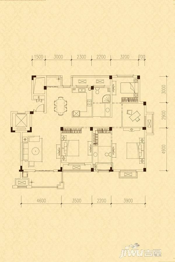 歌山品悦府4室2厅2卫146㎡户型图