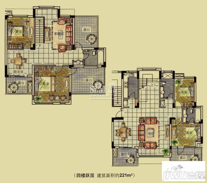 华立永通逸城5室3厅3卫221㎡户型图