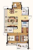 新城香悅奧府3室2廳2衛89㎡戶型圖