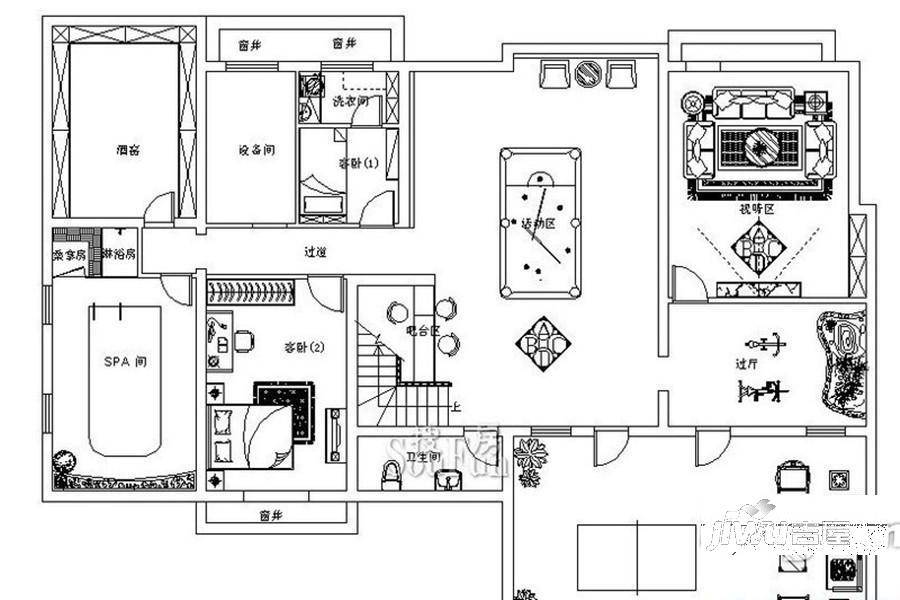 府尚别墅5室2厅2卫300㎡户型图