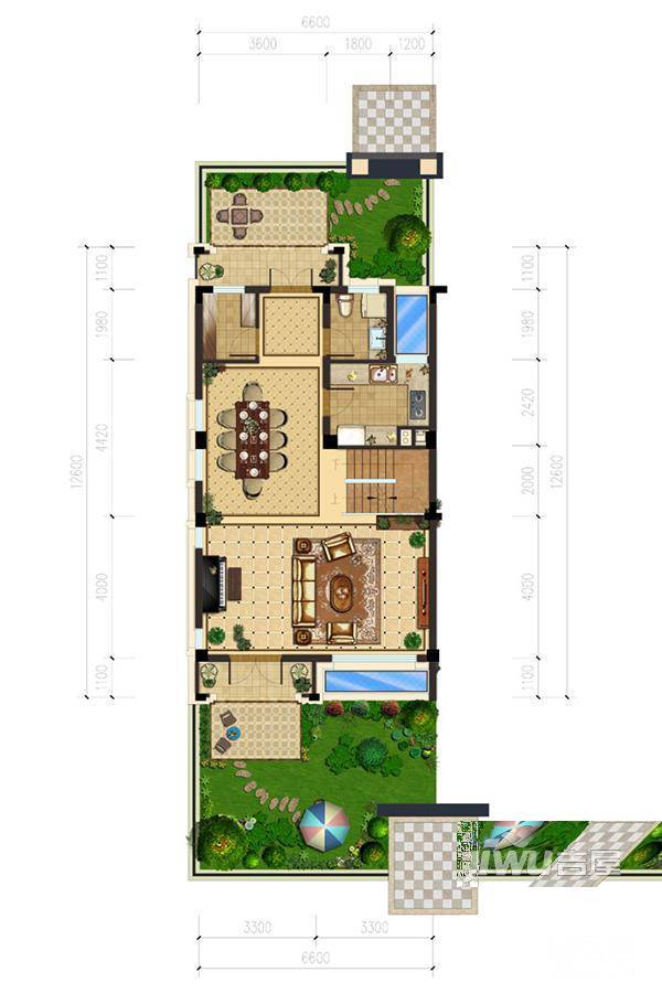 北辰奥园6室3厅3卫165㎡户型图