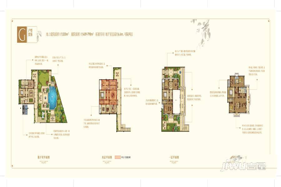 绿城富春玫瑰园7室2厅6卫320㎡户型图