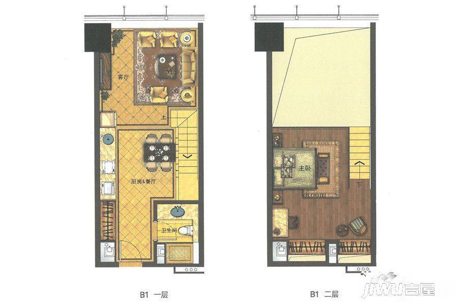 天合公馆1室1厅1卫109.7㎡户型图