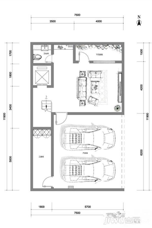 泰禾杭州院子5室4厅7卫155㎡户型图