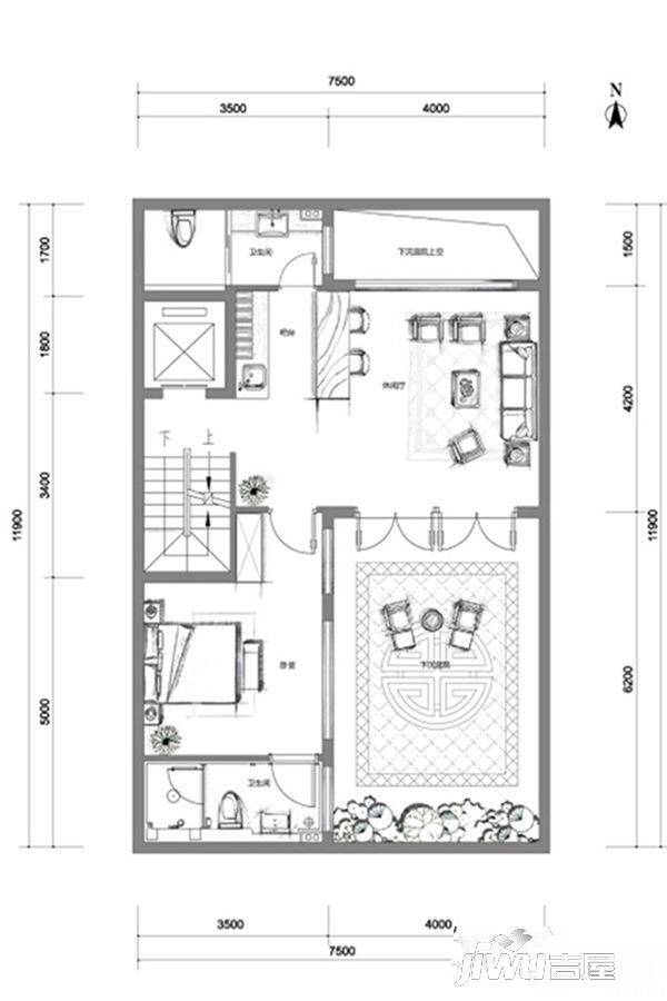 泰禾杭州院子5室4厅7卫155㎡户型图