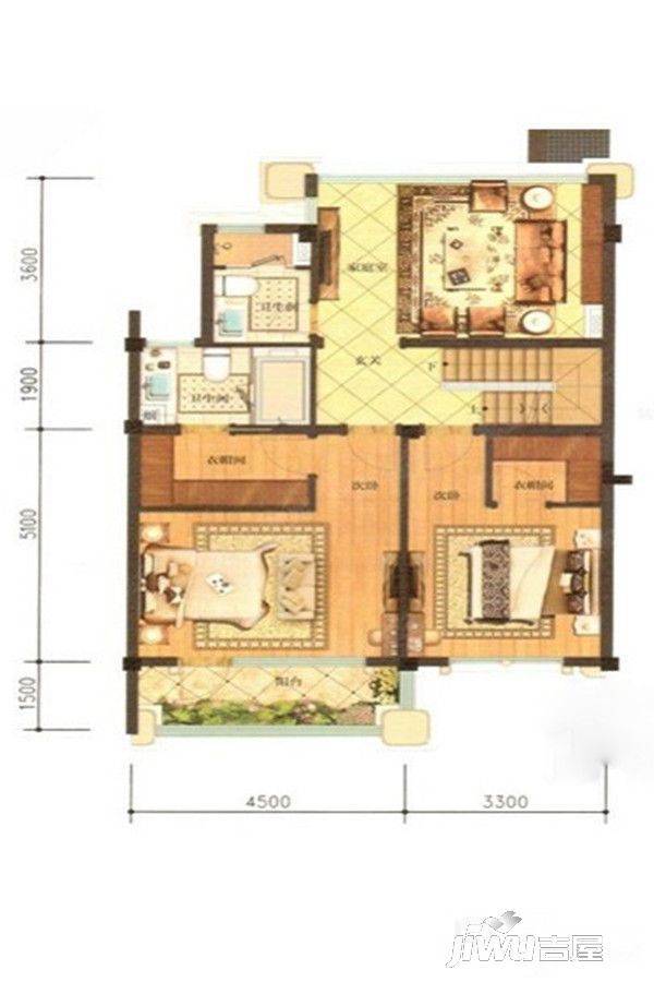 龙湖春江天玺6室4厅5卫177㎡户型图