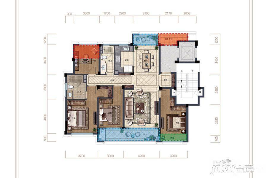 融创玖樟台4室2厅2卫147㎡户型图