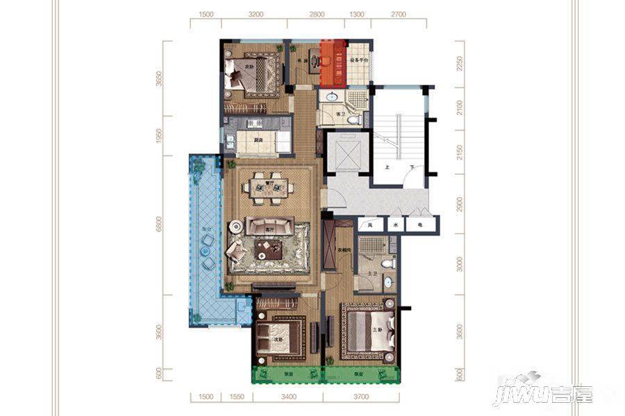 融创玖樟台4室2厅2卫141㎡户型图