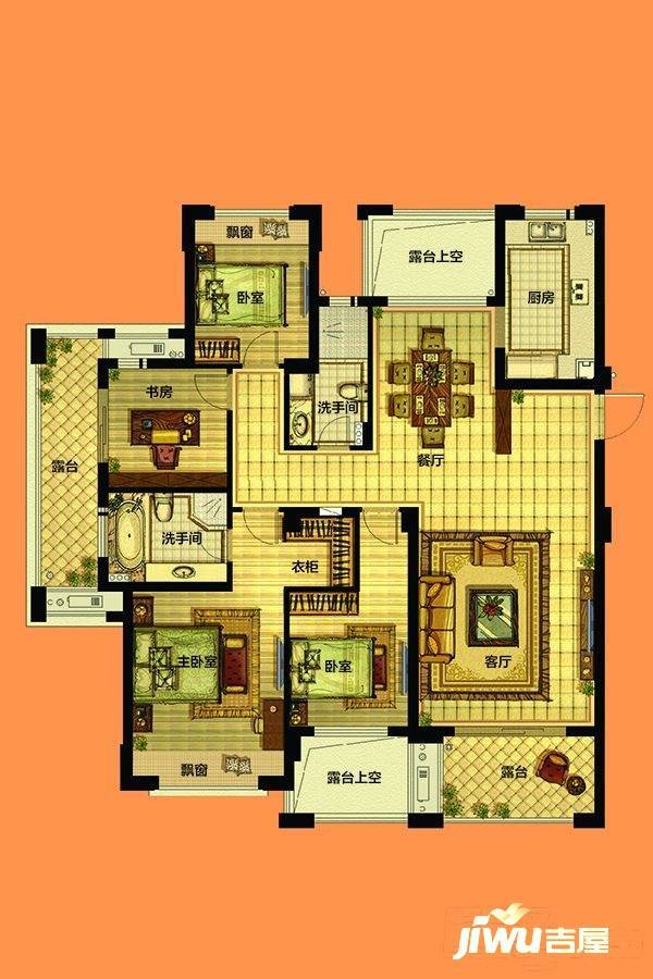 理想康城国际4室2厅2卫164㎡户型图