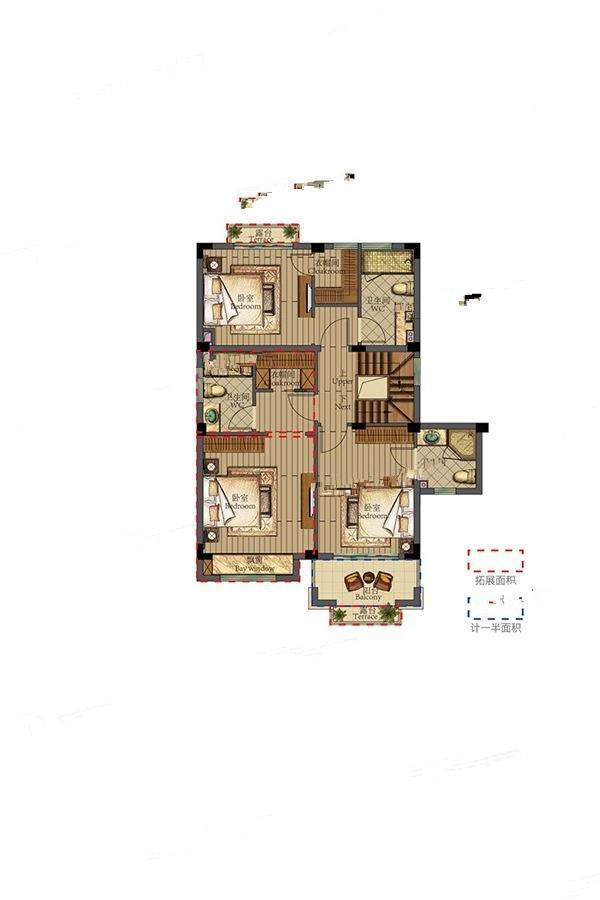 祥生群贤府4室2厅6卫160㎡户型图