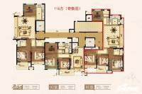 上实海上海(二期)4室2厅2卫116㎡户型图