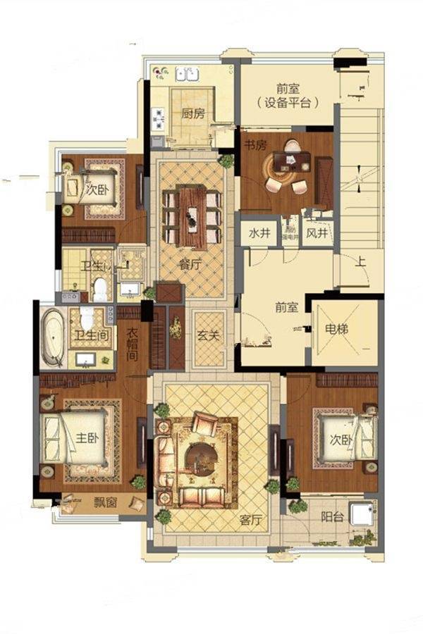 融信永兴首府4室2厅2卫126㎡户型图