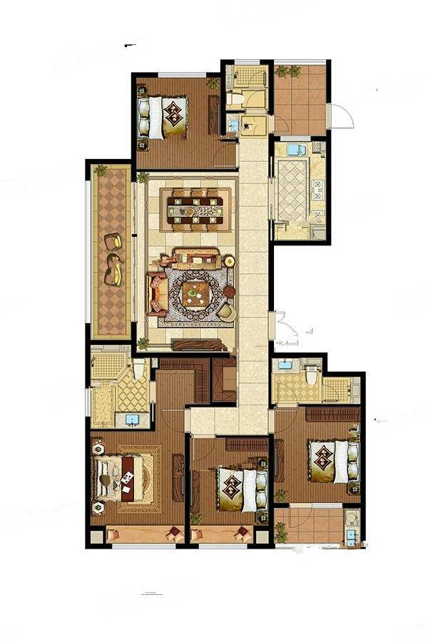 滨江金茂府4室2厅3卫160㎡户型图