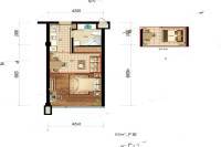 万华in工坊1室1厅1卫52㎡户型图
