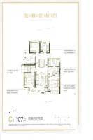 中南君奥时代4室2厅2卫107㎡户型图