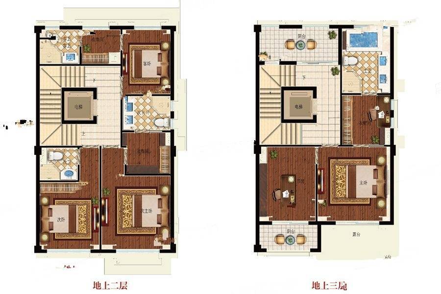 滨江春盛大江名筑6室3厅7卫250㎡户型图