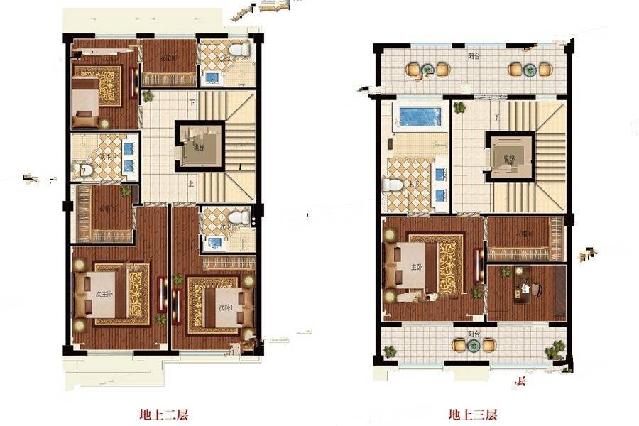 滨江春盛大江名筑6室3厅7卫250㎡户型图