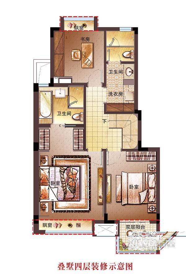 金地西溪风华4室2厅3卫152㎡户型图