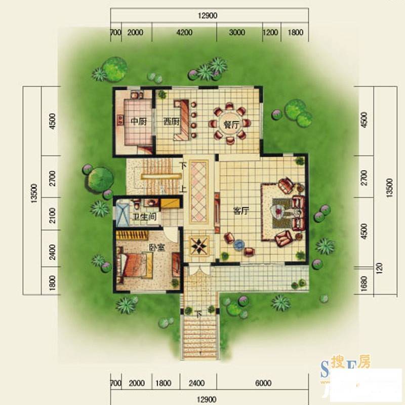 湖光山社5室2厅5卫469㎡户型图