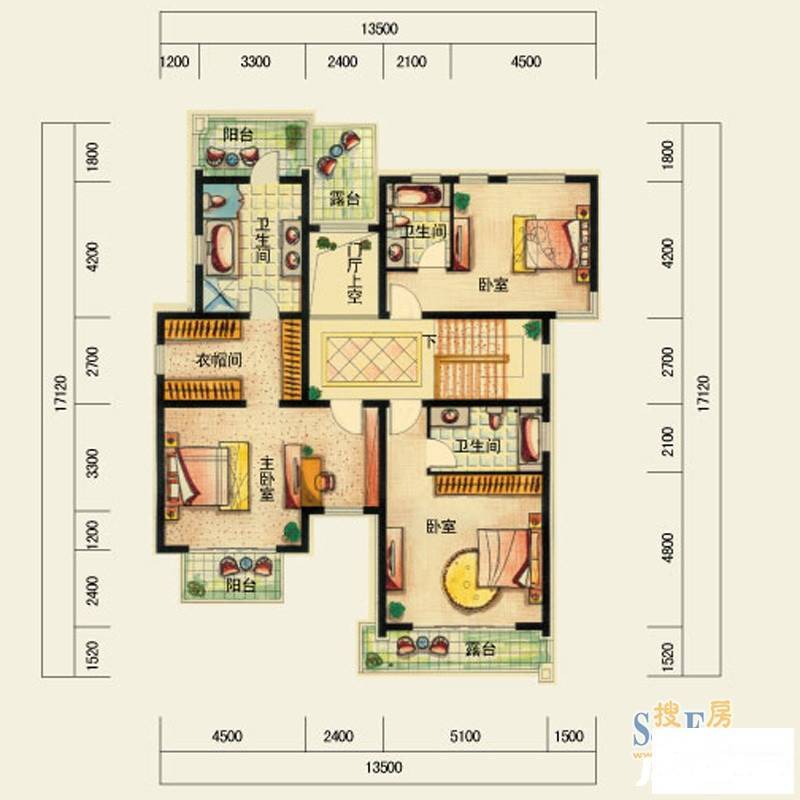 湖光山社5室2厅4卫400㎡户型图