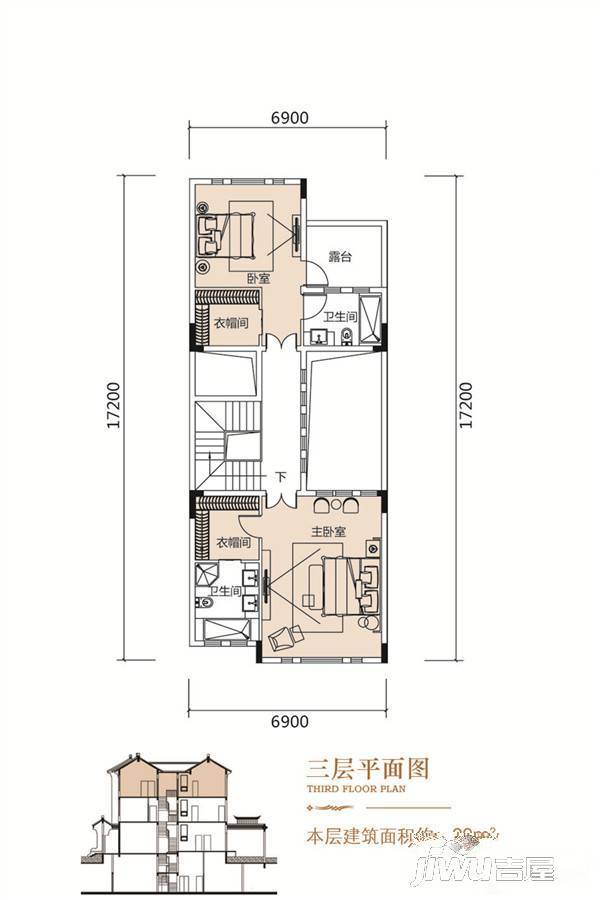 东方紫园2室0厅2卫90㎡户型图