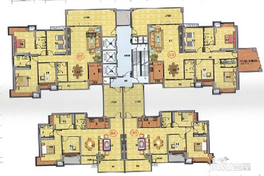 榕东新城4室2厅3卫200.3㎡户型图