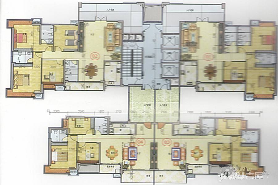 榕东新城3室2厅2卫141.3㎡户型图