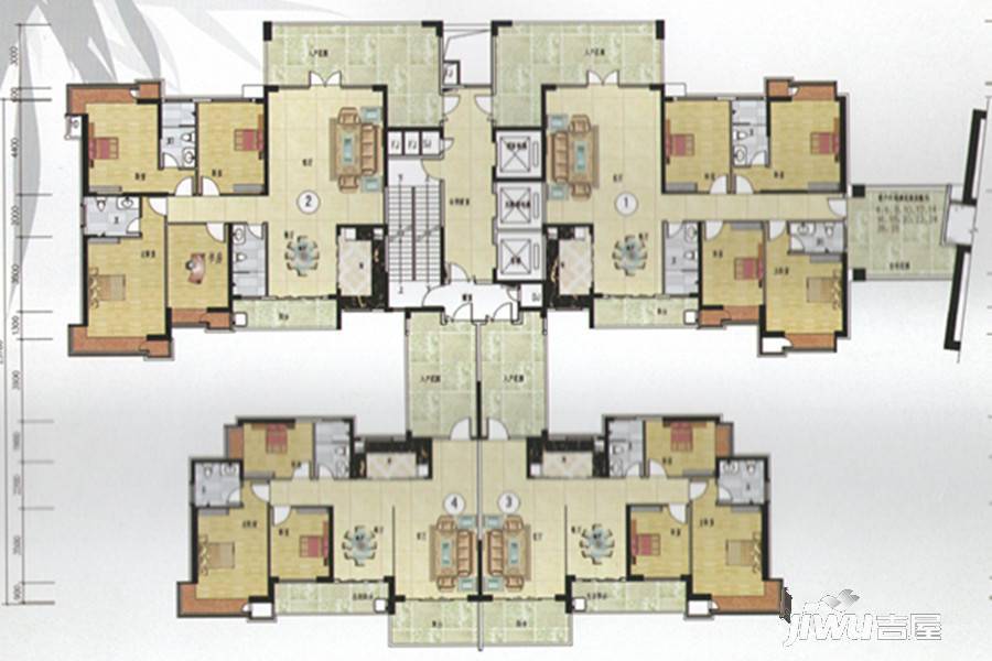 榕东新城3室2厅2卫144㎡户型图