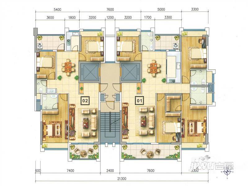 泰和家园4室2厅3卫170.7㎡户型图