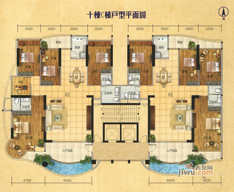 汇景誉峰4室2厅3卫户型图