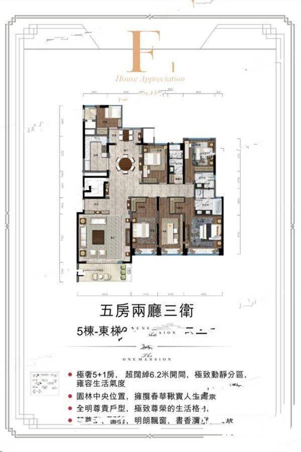 普宁光明1号5室2厅3卫235㎡户型图