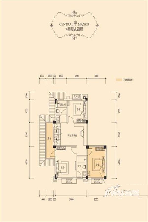 凯光中央庄园3室2厅3卫120.1㎡户型图