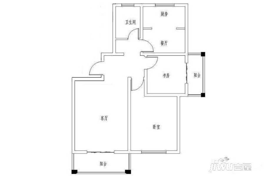 天虹世纪城2室2厅1卫93㎡户型图