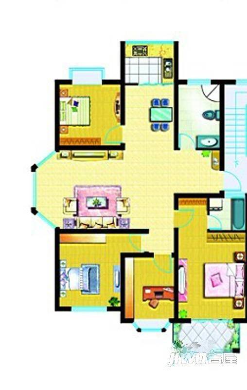 北景园4室2厅2卫136㎡户型图