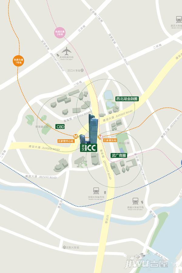ICC武汉环贸中心位置交通图2