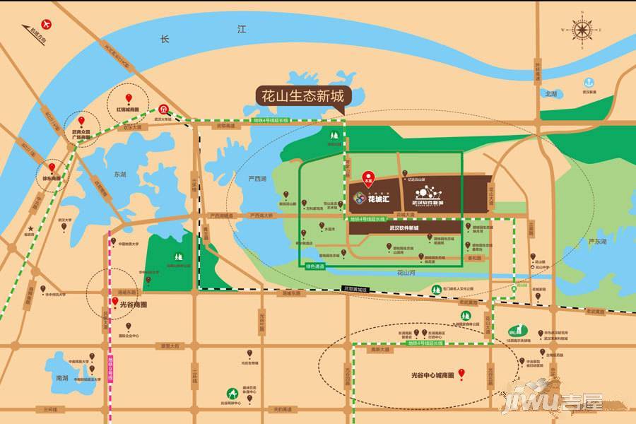 东湖高新花城汇位置交通图