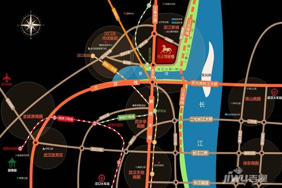 长江凯旋城位置交通图图片